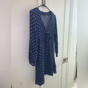 American Eagle Blue and White Spotted Dress